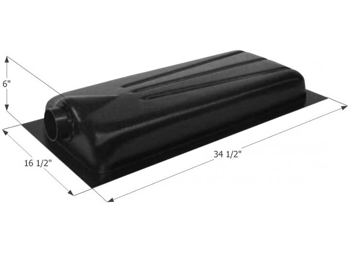 Icon Technologies Limited RV Icon RV Waste Holding Tank - Center End Drain, 34.5"x16.5"x6", 3" Spigot Fitting, 8 Gallon Capacity