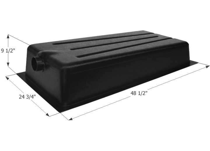Icon Technologies Limited RV Icon RV Waste Holding Tank - Center End Drain, 48.5"x24.75"x9.5", 3" Spigot Fitting, 39 Gallon