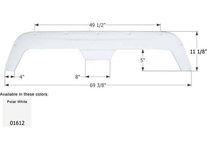 Icon Technologies Limited RV FENDER SKIRT, TANDEM, FLEETWOOD, FS755, POLAR WHITE