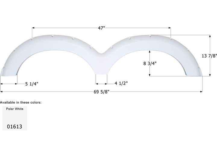 Icon Technologies Limited RV FENDER SKIRT, TANDEM, HEARTLAND, FS761, POLAR WHITE