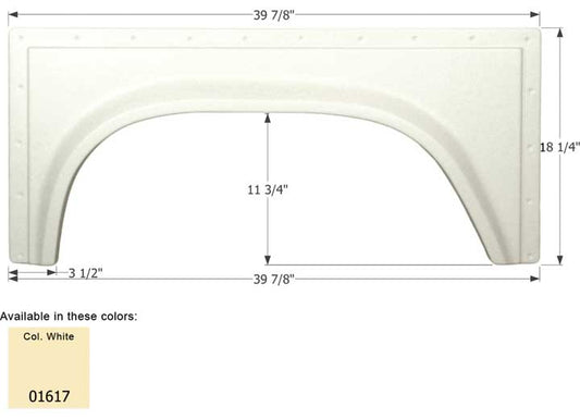 Icon Technologies Limited RV FENDER SKIRT, SINGLE, ICON, FS381, COLONIAL WHITE