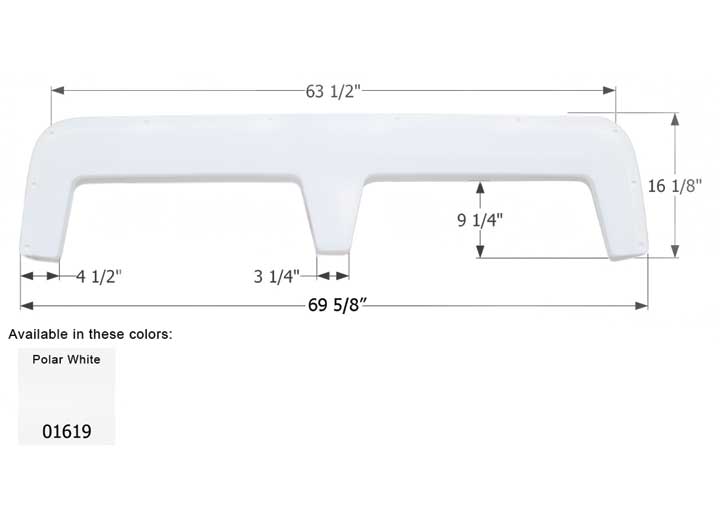 Icon Technologies Limited RV FENDER SKIRT, TANDEM, TRAVELAIRE, FS766, POLAR WHITE