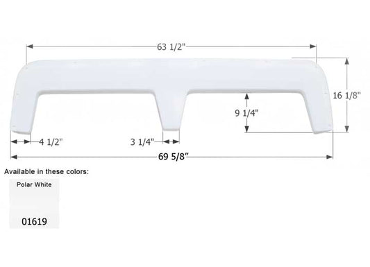 Icon Technologies Limited RV FENDER SKIRT, TANDEM, TRAVELAIRE, FS766, POLAR WHITE