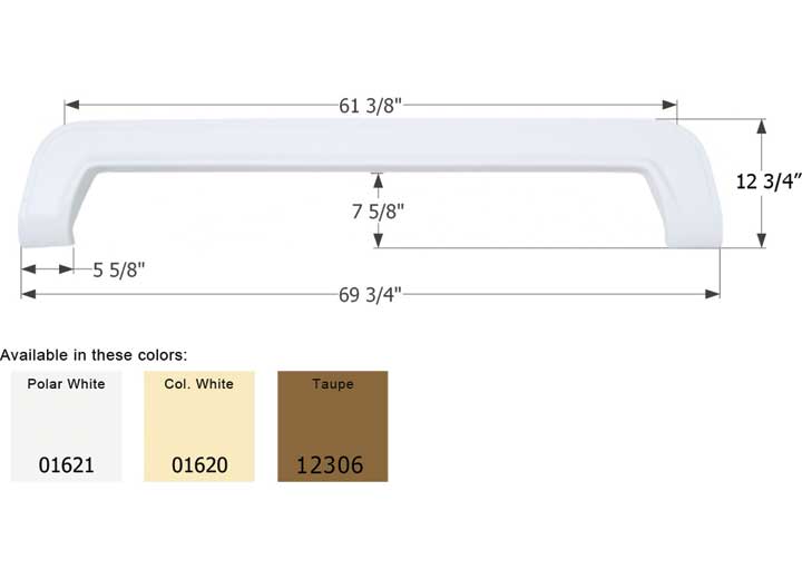 Icon Technologies Limited RV Icon Replacement Tandem Axle Fender Skirt for Thor RVs - Colonial White
