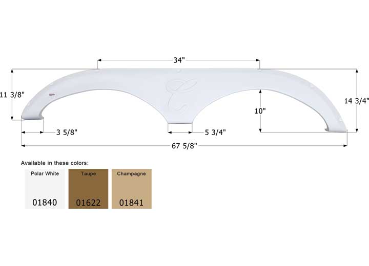 Icon Technologies Limited RV FENDER SKIRT, TANDEM, FOREST RIVER, FS1840, TAUPE