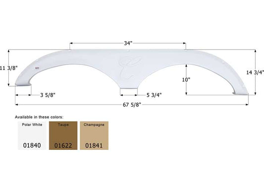 Icon Technologies Limited RV FENDER SKIRT, TANDEM, FOREST RIVER, FS1840, TAUPE