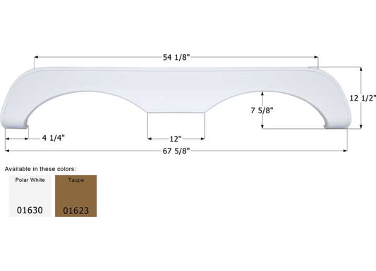 Icon Technologies Limited RV Icon Replacement Tandem Axle Fender Skirt for Mckenzie RVs - Taupe