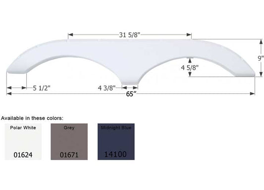 Icon Technologies Limited RV FENDER SKIRT, TANDEM, PILGRIM, FS770, POLAR WHITE