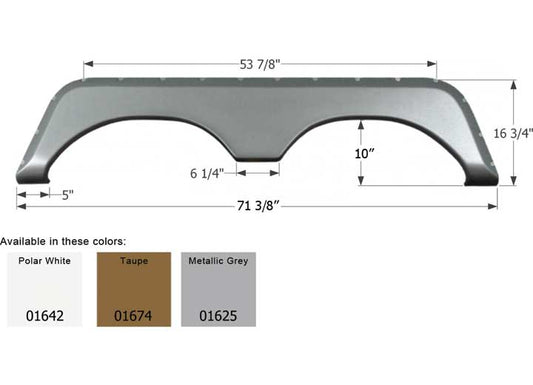 Icon Technologies Limited RV Icon Replacement Tandem Axle Fender Skirt for Jayco RVs - Metallic Gray