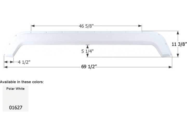 Icon Technologies Limited RV FENDER SKIRT, TANDEM, FLEETWOOD, FS745, POLAR WHITE