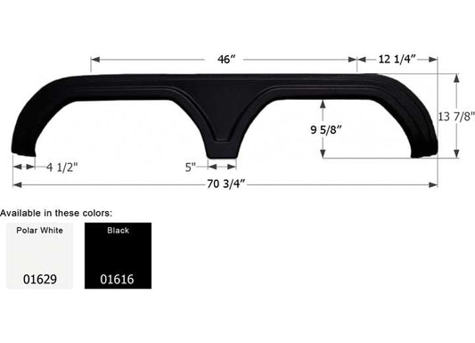 Icon Technologies Limited RV FENDER SKIRT, TANDEM, GULF STREAM, FS764, POLAR WHITE