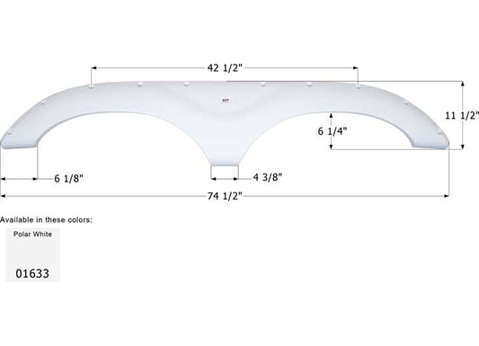 Icon Technologies Limited RV FENDER SKIRT, TANDEM, KEYSTONE, FS778, POLAR WHITE