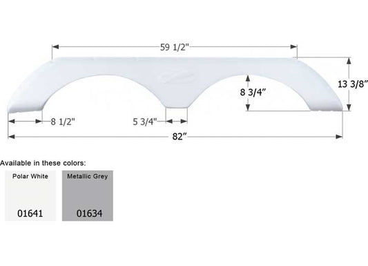 Icon Technologies Limited RV FENDER SKIRT, TANDEM, R-VISION, FS776, METALLIC GREY