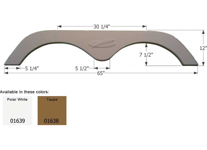 Icon Technologies Limited RV Icon Replacement Tandem Axle Fender Skirt for R-Vision RVs - Taupe