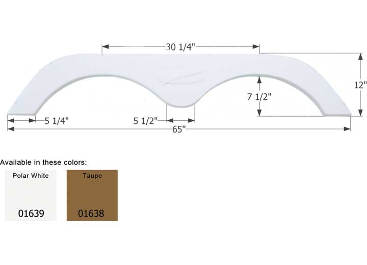 Icon Technologies Limited RV Icon Replacement Tandem Axle Fender Skirt for R-Vision RVs - Polar White