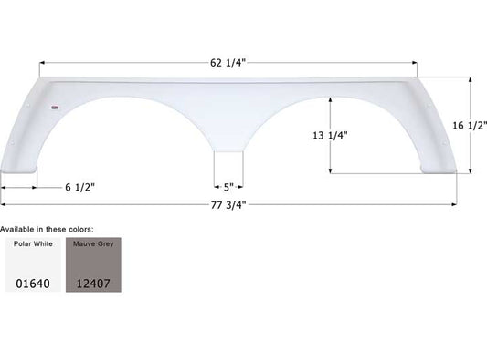 Icon Technologies Limited RV FENDER SKIRT, TANDEM, ALPENLITE, FS779, POLAR WHITE