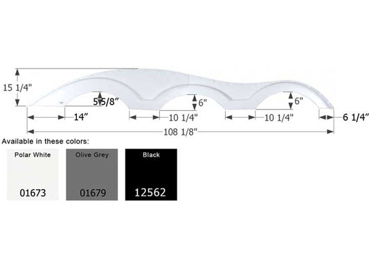Icon Technologies Limited RV FENDER SKIRT, TRIPLE, KEYSTONE, FS1000, POLAR WHITE, RH
