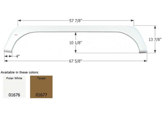 Icon Technologies Limited RV FENDER SKIRT, TANDEM, KZ, FS786, POLAR WHITE