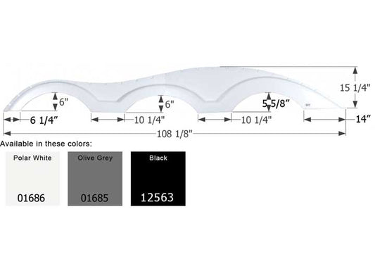 Icon Technologies Limited RV FENDER SKIRT, TRIPLE, KEYSTONE, FS1000, OLIVE GREY, LH