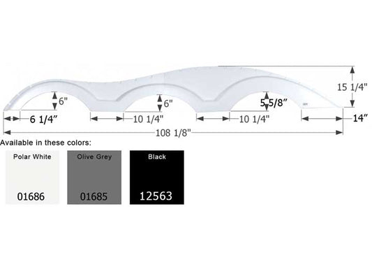 Icon Technologies Limited RV FENDER SKIRT, TRIPLE, KEYSTONE, FS1000, POLAR WHITE, LH