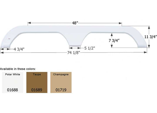Icon Technologies Limited RV FENDER SKIRT, TANDEM, THOR, FS789, TAUPE