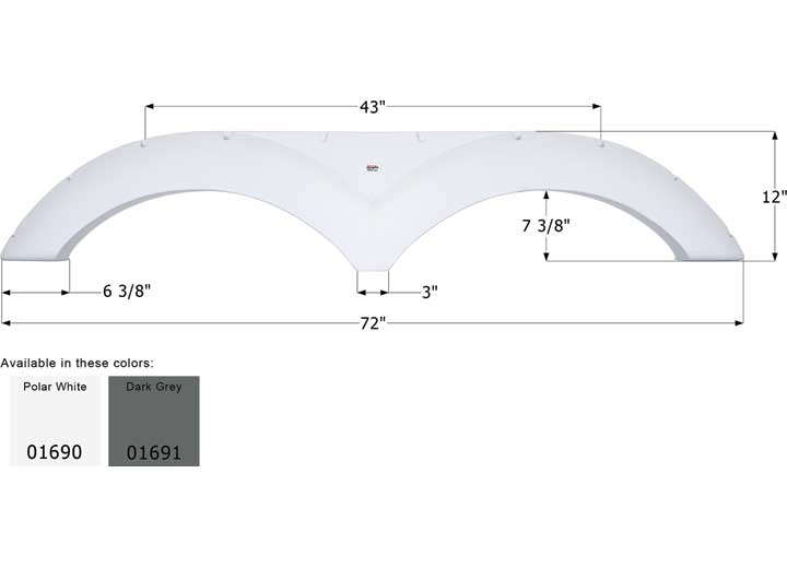 Icon Technologies Limited RV FENDER SKIRT, TANDEM, DUTCHMEN, FS790, DARK GREY
