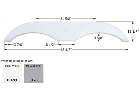 Icon Technologies Limited RV FENDER SKIRT, TANDEM, STARCRAFT, FS1699, POLAR WHITE