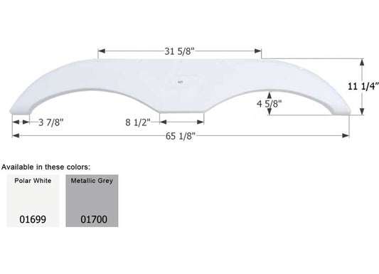 Icon Technologies Limited RV FENDER SKIRT, TANDEM, STARCRAFT, FS1699, METALLIC GREY