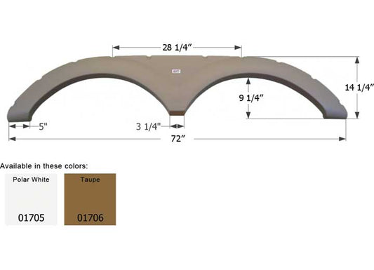 Icon Technologies Limited RV Icon Replacement Tandem Axle Fender Skirt for Keystone RVs - 72" x 14-1/4", Polar White