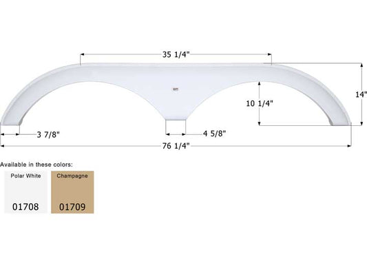Icon Technologies Limited RV FENDER SKIRT, TANDEM, DUTCHMEN, FS1708, POLAR WHITE