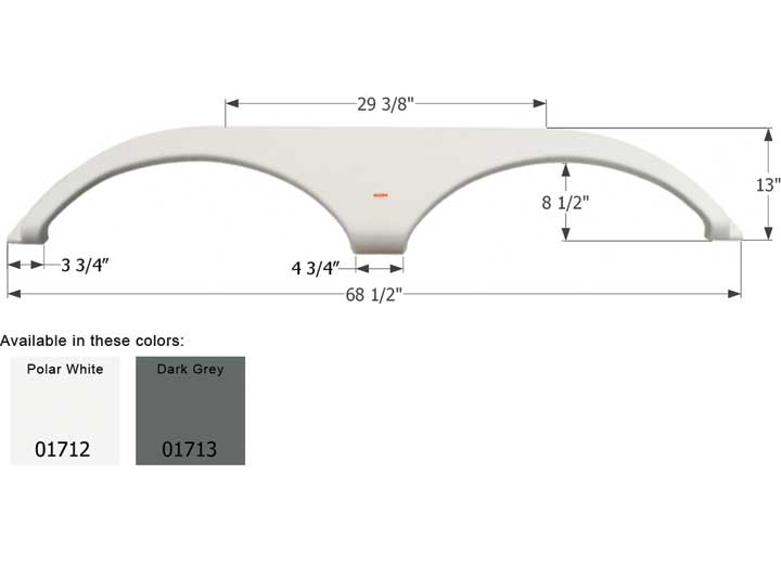 Icon Technologies Limited RV FENDER SKIRT, TANDEM, PILGRIM, FS1712, DARK GREY
