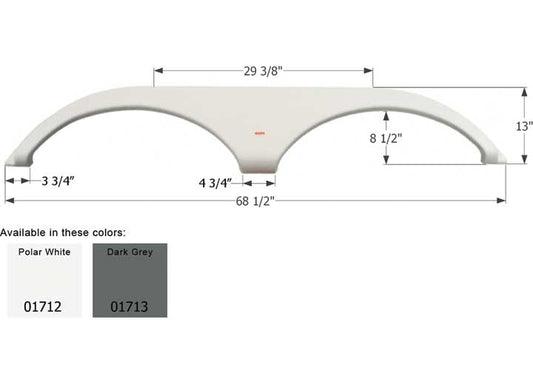 Icon Technologies Limited RV FENDER SKIRT, TANDEM, PILGRIM, FS1712, DARK GREY