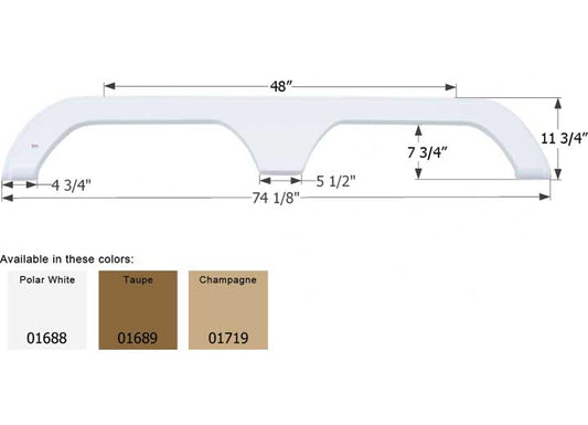 Icon Technologies Limited RV FENDER SKIRT, TANDEM, THOR, FS789, CHAMPAGNE