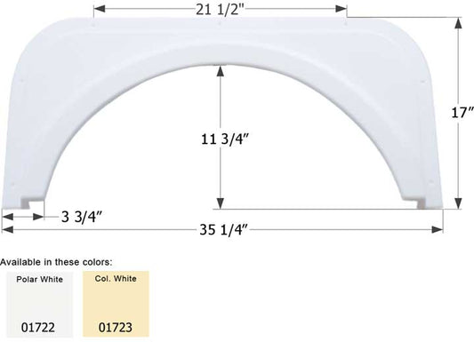 Icon Technologies Limited RV FENDER SKIRT, SINGLE, TRAVELMATE, FS1722, COLONIAL WHITE