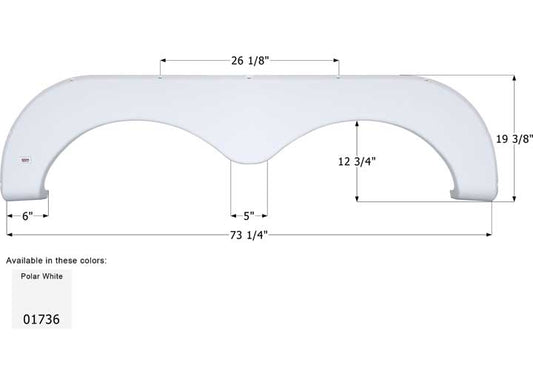 Icon Technologies Limited RV FENDER SKIRT, TANDEM, STARCRAFT, FS1736, POLAR WHITE