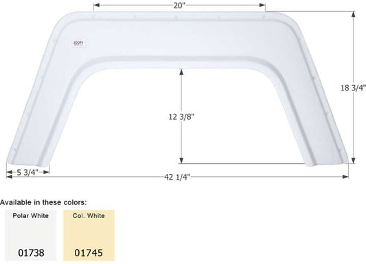 Icon Technologies Limited RV FENDER SKIRT, SINGLE, ICON, FS1738, COLONIAL WHITE