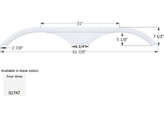 Icon Technologies Limited RV FENDER SKIRT, TANDEM, KUSTOM KOACH, FS1747, POLAR WHITE