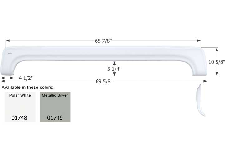 Icon Technologies Limited RV Icon Replacement Tandem Axle Fender Skirt for KZ RVs - Metallic Silver