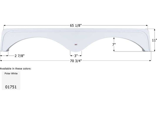 Icon Technologies Limited RV FENDER SKIRT, TANDEM, KEYSTONE, FS1751, POLAR WHITE