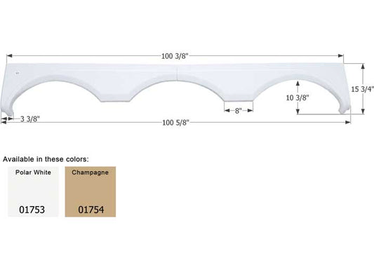Icon Technologies Limited RV FENDER SKIRT, TRIPLE, GULF STREAM, FS1753, POLAR WHITE