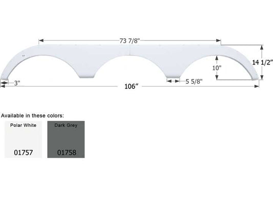 Icon Technologies Limited RV FENDER SKIRT, TRIPLE, PILGRIM, FS1757, DARK GREY