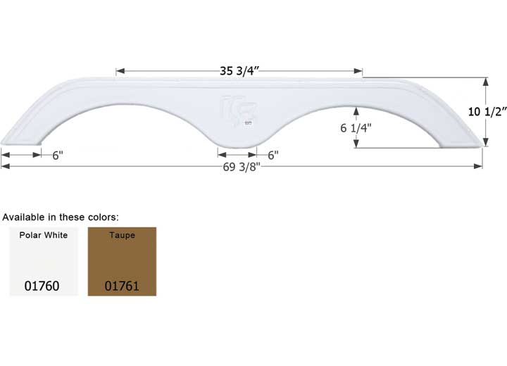 Icon Technologies Limited RV FENDER SKIRT, TANDEM, KZ, FS1760, POLAR WHITE