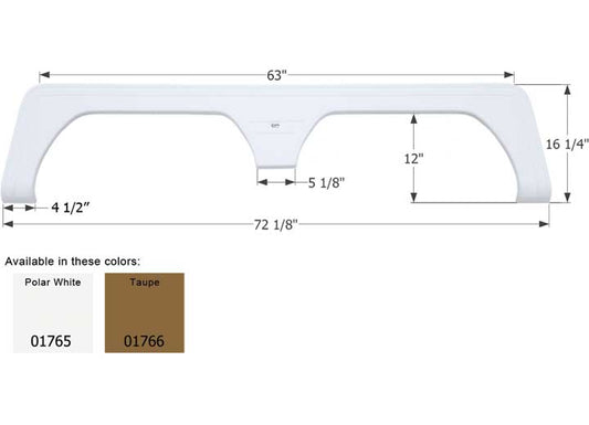 Icon Technologies Limited RV FENDER SKIRT, TANDEM, KEYSTONE, FS1765, POLAR WHITE