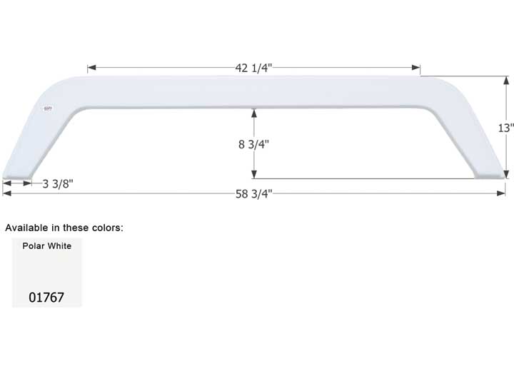 Icon Technologies Limited RV FENDER SKIRT, TANDEM, DUTCHMEN, FS1767, POLAR WHITE