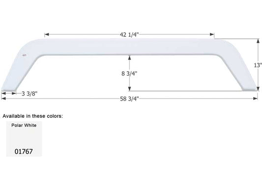 Icon Technologies Limited RV FENDER SKIRT, TANDEM, DUTCHMEN, FS1767, POLAR WHITE