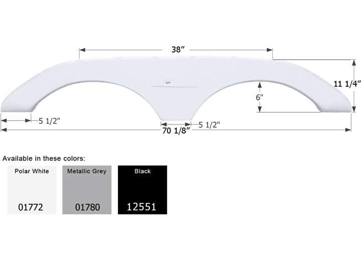 Icon Technologies Limited RV Icon Replacement Tandem Axle Fender Skirt for Keystone Montana RVs - Polar White