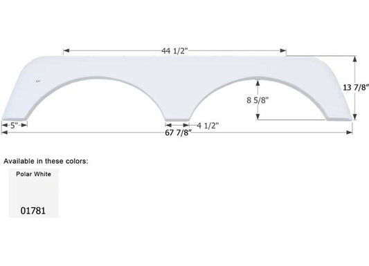 Icon Technologies Limited RV FENDER SKIRT, TANDEM, KZ, FS1781, POLAR WHITE