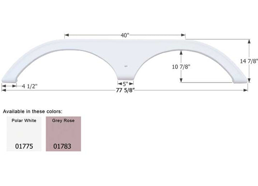 Icon Technologies Limited RV FENDER SKIRT, TANDEM, THOR, FS1775, GREY ROSE