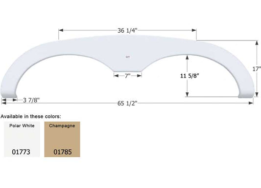Icon Technologies Limited RV FENDER SKIRT, TANDEM, SUNLINE, FS1773, CHAMPAGNE