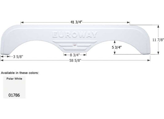 Icon Technologies Limited RV FENDER SKIRT, TANDEM, FLEETWOOD, FS1786, POLAR WHITE